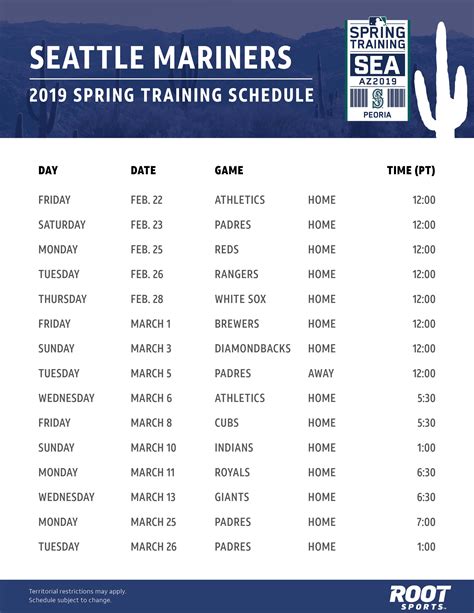 2019_RS_NW_MARINERS_SPRING_TRAINING_DOWNLOAD_SCHEDULE | ROOT SPORTS