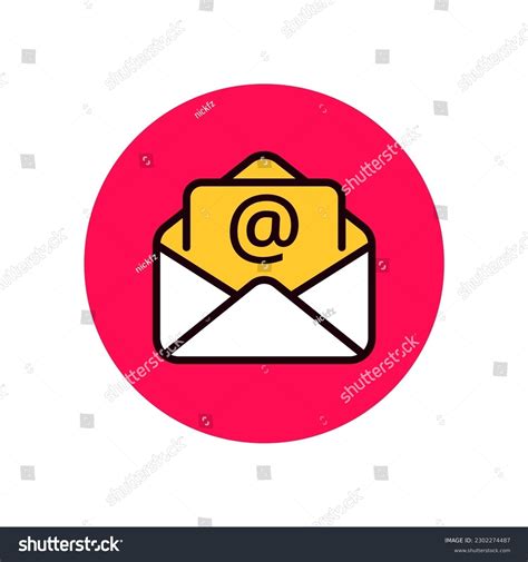 Single Email Icon Red Circle Shape Stock Vector (Royalty Free ...