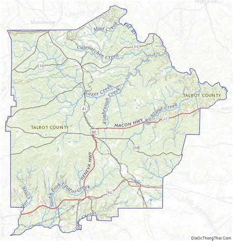 Map of Talbot County, Georgia - Thong Thai Real