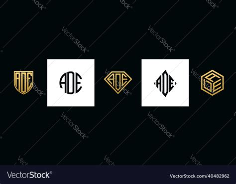 Initial letters ade logo designs bundle Royalty Free Vector