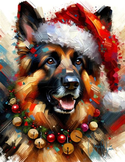 Christmas German Shepherd Dog - Etsy