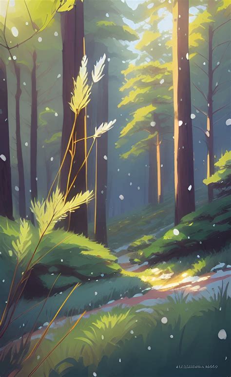 Snowy Forest Painting