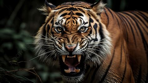 An Angry Tiger With Its Mouth Open Background, Angry Tiger Picture ...