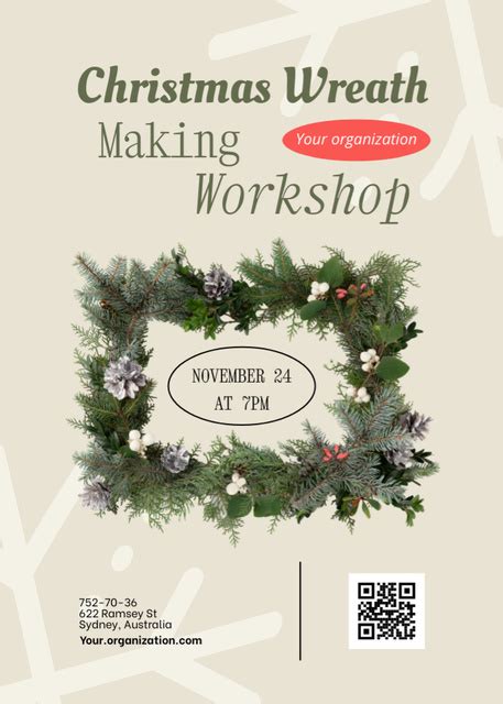 Christmas Wreath Making Workshop Announcement Online Invitation ...