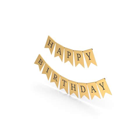 Gold Happy Birthday Banner PNG Images & PSDs for Download | PixelSquid ...