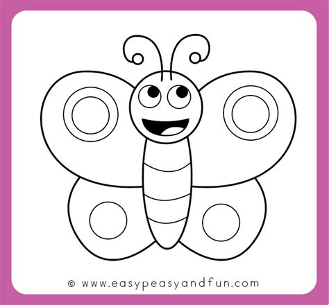 Butterfly Drawing For Kids Easy Step By Step