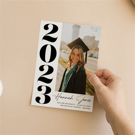 2023 Graduation Template Announcement Invitation Card Custom - Etsy