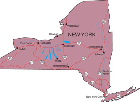 NY Map - New York State Map