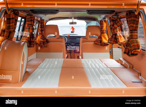 Restored interior of a Volkswagen camper van Stock Photo - Alamy