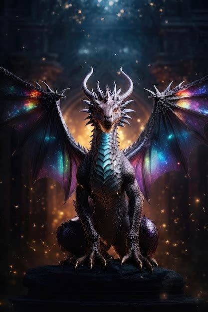 Premium Photo | 3D rendering of a fantasy dragon with wings and fire on ...