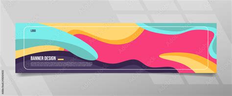 Abstract Wavy Art Banner Design Stock Vector | Adobe Stock