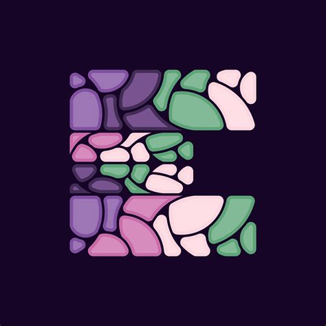 Letter E Stone Mosaic Colorful Logo 10605804 Vector Art at Vecteezy