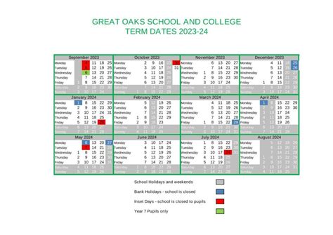 Term Dates - Great Oaks School