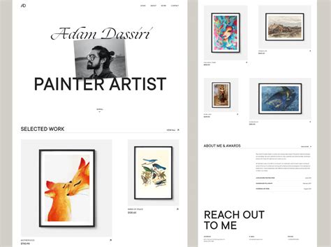 Artist Portfolio Website | Full Homepage by Abdellah Askane on Dribbble