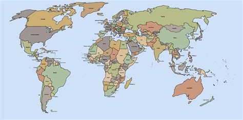 Free Printable World Map With Countries Template In PDF 2022 | World ...