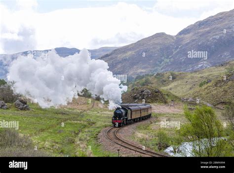 The Jacobite Steam Train on the West Highland line on route between ...