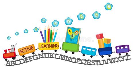 Active Learning for Preschool Kids Colorful Train Stock Vector ...