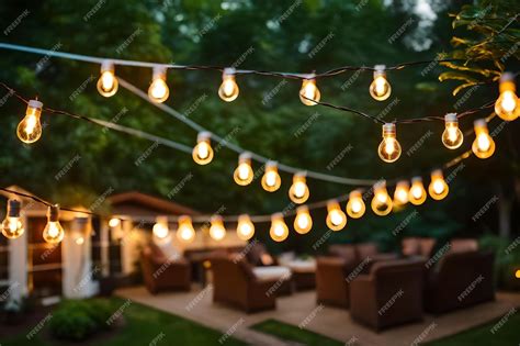 Premium AI Image | String lights for a backyard