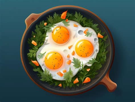 Premium AI Image | fried eggs in a frying pan