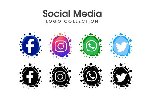 Social media logo template set 676539 Vector Art at Vecteezy