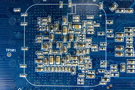 resistors on the blue printed circuit board. pcb 25071357 Stock Photo ...