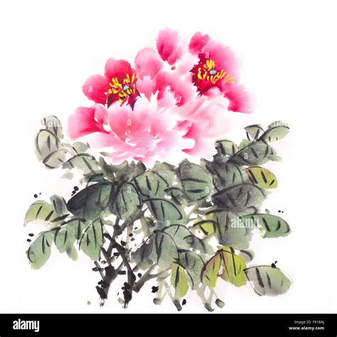 Chinese ink flower painting hi-res stock photography and images - Alamy