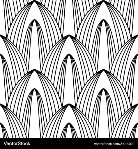 Art deco pattern black white background Royalty Free Vector