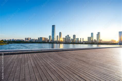 shenzhen skyline at sunset Stock Photo | Adobe Stock