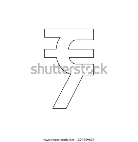 Rupee Indian Outline Icon Signs Symbols Stock Vector (Royalty Free ...