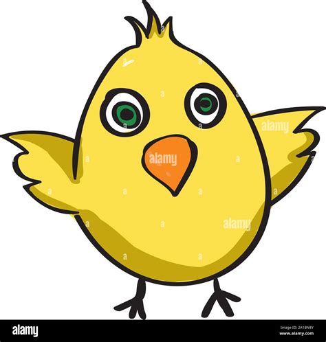 Yellow chick, illustration, vector on white background Stock Vector ...