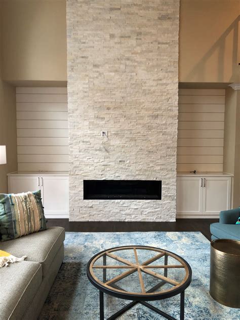 20+ Stacked Stone Fireplace White – DECOOMO