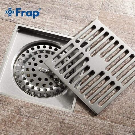 Bathroom Drain Brass Square Shower Room Floor Drain Trap Waste Grate ...