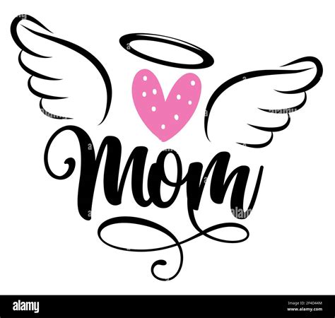 Angel Mom - Hand drawn beautiful memory phrase. Rest in peace, rip ...