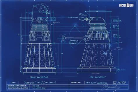 Dalek Blueprint Doctor Who Poster - GeekAlerts