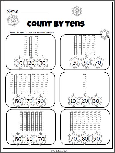 Counting By Tens Printable Worksheets - Eugene Glover's Kindergarten ...