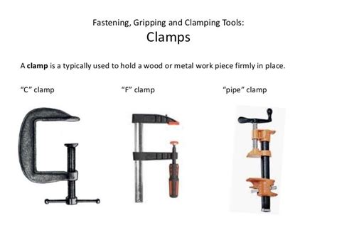 Fastening gripping and clamping tools revised