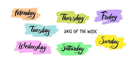 Days Of The Week Vector Art, Icons, and Graphics for Free Download