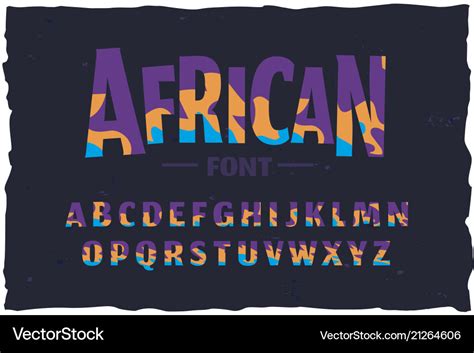 Typeface funny african style font Royalty Free Vector Image