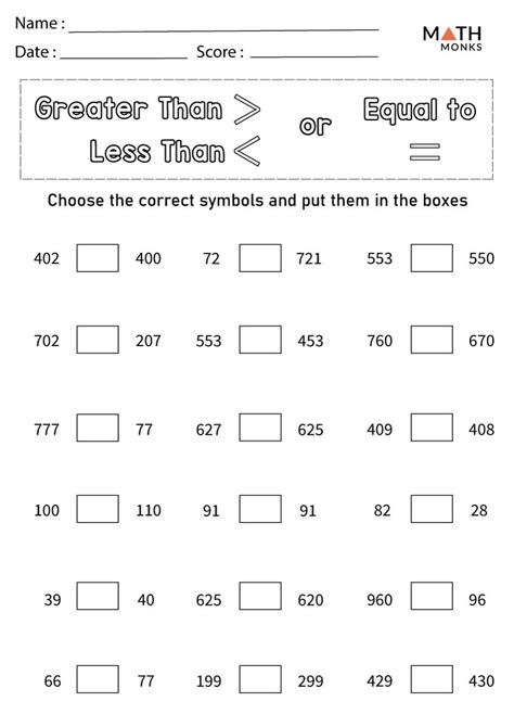 Worksheets For Greater Than And Less Than – Martin Lindelof