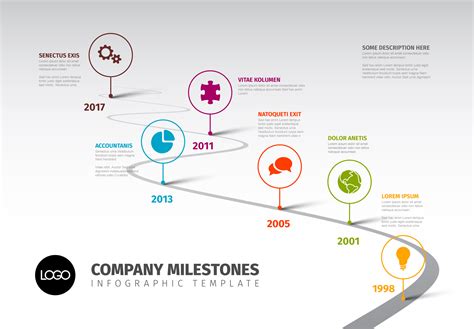 Timeline template with icons ~ Other Presentation Software Templates ...