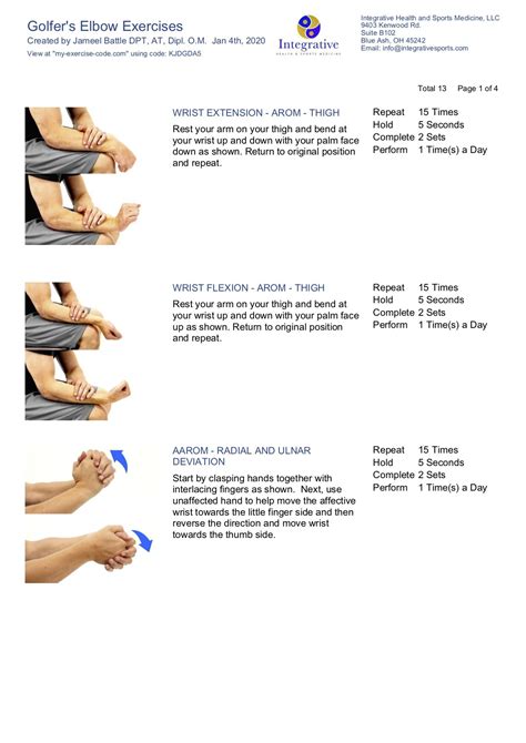 Golfer's Elbow (Medial Epicondylitis) Exercises:, 54% OFF