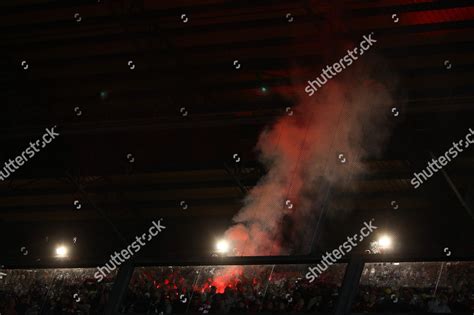 Liverpool Fans Set Off Red Flare Editorial Stock Photo - Stock Image ...