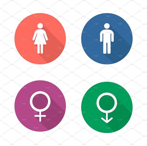 Gender symbols icons. Vector | Symbols, Flat design icons, Icon design