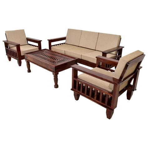 Buy Furniture World Sheesham Sofa Set for Living Room Wood Furniture ...