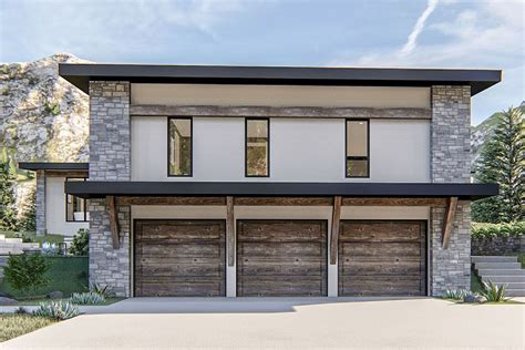 Exclusive Modern Home Plan with Courtyard and Drive-Under Garage ...