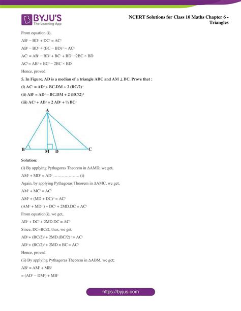 NCERT Solutions for Class 10 Maths Chapter 6 Triangles