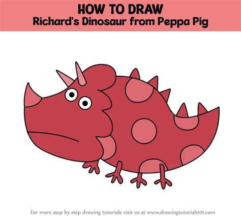 How To Draw Richards Dinosaur From Peppa Pig Peppa Pig Step By Step