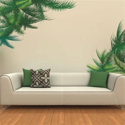 % Green Palm Tree Wall Sticker Living Room Bedroom TV Background Decor ...