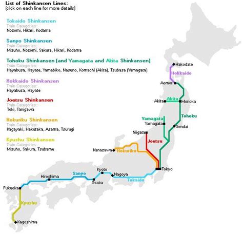 Japan bullet train map - Bullet train map japan (Eastern Asia - Asia)