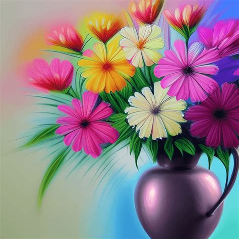 Abstract Flowers Pastel Colors Painting · Creative Fabrica